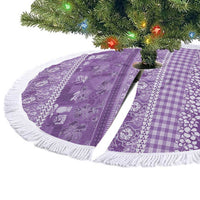 Hawaiian Hibiscus Honu Tree Skirt Purple Mele Kalikimaka Palaka Spirit - Polynesian Pride