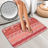 Hawaiian Hibiscus Honu Bathroom Set Red Mele Kalikimaka Palaka Spirit - Polynesian Pride