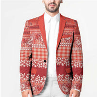 Hawaiian Hibiscus Honu Blazer Red Mele Kalikimaka Palaka Spirit - Polynesian Pride