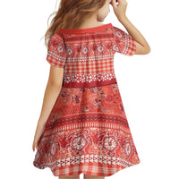 Hawaiian Hibiscus Honu Family Matching Long Sleeve Bodycon Dress and Hawaiian Shirt Red Mele Kalikimaka Palaka Spirit LT9 - Polynesian Pride