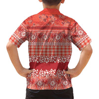 Hawaiian Hibiscus Honu Family Matching Tank Maxi Dress and Hawaiian Shirt Red Mele Kalikimaka Palaka Spirit LT9 - Polynesian Pride