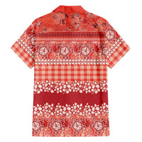 Hawaiian Hibiscus Honu Family Matching Tank Maxi Dress and Hawaiian Shirt Red Mele Kalikimaka Palaka Spirit LT9 - Polynesian Pride