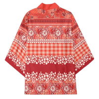 Hawaiian Hibiscus Honu Kimono Red Mele Kalikimaka Palaka Spirit - Polynesian Pride