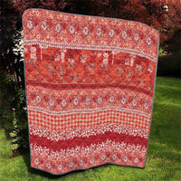 Hawaiian Hibiscus Honu Quilt Red Mele Kalikimaka Palaka Spirit - Polynesian Pride