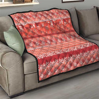 Hawaiian Hibiscus Honu Quilt Red Mele Kalikimaka Palaka Spirit - Polynesian Pride