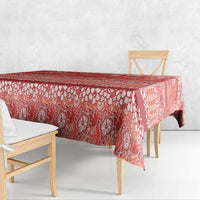 Hawaiian Hibiscus Honu Tablecloth Red Mele Kalikimaka Palaka Spirit - Polynesian Pride