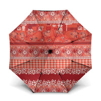 Hawaiian Hibiscus Honu Umbrella Red Mele Kalikimaka Palaka Spirit - Polynesian Pride