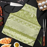 Hawaiian Hibiscus Honu Apron Sage Green Mele Kalikimaka Palaka Spirit - Polynesian Pride