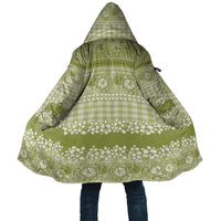 Hawaiian Hibiscus Honu Cloak Sage Green Mele Kalikimaka Palaka Spirit - Polynesian Pride