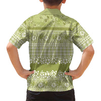 Hawaiian Hibiscus Honu Family Matching Mermaid Dress and Hawaiian Shirt Sage Green Mele Kalikimaka Palaka Spirit LT9 - Polynesian Pride