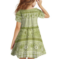 Hawaiian Hibiscus Honu Family Matching Off Shoulder Maxi Dress and Hawaiian Shirt Sage Green Mele Kalikimaka Palaka Spirit LT9 - Polynesian Pride
