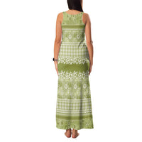 Hawaiian Hibiscus Honu Family Matching Tank Maxi Dress and Hawaiian Shirt Sage Green Mele Kalikimaka Palaka Spirit - Polynesian Pride
