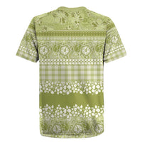 Hawaiian Hibiscus Honu Rugby Jersey Sage Green Mele Kalikimaka Palaka Spirit - Polynesian Pride