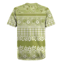 Hawaiian Hibiscus Honu Rugby Jersey Sage Green Mele Kalikimaka Palaka Spirit LT9 - Polynesian Pride