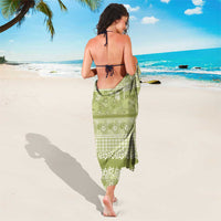 Hawaiian Hibiscus Honu Sarong Sage Green Mele Kalikimaka Palaka Spirit - Polynesian Pride