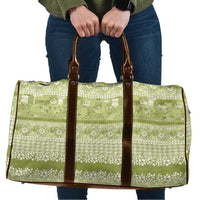 Hawaiian Hibiscus Honu Travel Bag Sage Green Mele Kalikimaka Palaka Spirit - Polynesian Pride