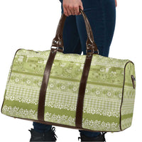 Hawaiian Hibiscus Honu Travel Bag Sage Green Mele Kalikimaka Palaka Spirit - Polynesian Pride