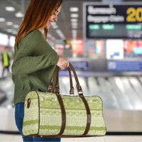 Hawaiian Hibiscus Honu Travel Bag Sage Green Mele Kalikimaka Palaka Spirit - Polynesian Pride