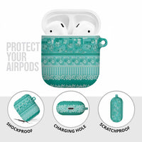 Hawaiian Hibiscus Honu AirPods Case Turquoise Mele Kalikimaka Palaka Spirit LT9 - Polynesian Pride