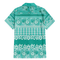 Hawaiian Hibiscus Honu Family Matching Mermaid Dress and Hawaiian Shirt Turquoise Mele Kalikimaka Palaka Spirit LT9 - Polynesian Pride