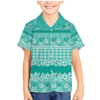 Hawaiian Hibiscus Honu Family Matching Mermaid Dress and Hawaiian Shirt Turquoise Mele Kalikimaka Palaka Spirit LT9 - Polynesian Pride
