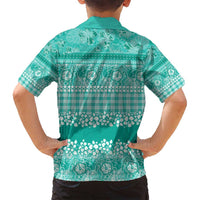 Hawaiian Hibiscus Honu Family Matching Puletasi and Hawaiian Shirt Turquoise Mele Kalikimaka Palaka Spirit LT9 - Polynesian Pride