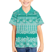 Hawaiian Hibiscus Honu Family Matching Puletasi and Hawaiian Shirt Turquoise Mele Kalikimaka Palaka Spirit LT9 - Polynesian Pride