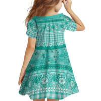 Hawaiian Hibiscus Honu Family Matching Summer Maxi Dress and Hawaiian Shirt Turquoise Mele Kalikimaka Palaka Spirit - Polynesian Pride