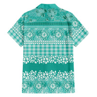 Hawaiian Hibiscus Honu Family Matching Summer Maxi Dress and Hawaiian Shirt Turquoise Mele Kalikimaka Palaka Spirit - Polynesian Pride