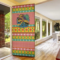 Hawaiian Pineapples Skull Door Cover Mele Kalikimaka Palaka Quilt Pattern - Polynesian Pride