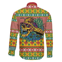 Hawaiian Pineapples Skull Family Matching Short Sleeve Bodycon Dress and Hawaiian Shirt Mele Kalikimaka Palaka Quilt Pattern LT9 - Polynesian Pride