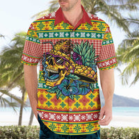 Hawaiian Pineapples Skull Hawaiian Shirt Mele Kalikimaka Palaka Quilt Pattern - Polynesian Pride