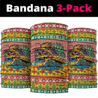 Hawaiian Pineapples Skull Neck Gaiter Mele Kalikimaka Palaka Quilt Pattern - Polynesian Pride