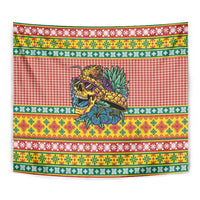 Hawaiian Pineapples Skull Tapestry Mele Kalikimaka Palaka Quilt Pattern - Polynesian Pride