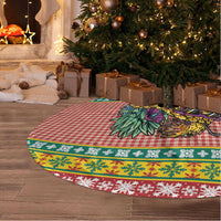Hawaiian Pineapples Skull Tree Skirt Mele Kalikimaka Palaka Quilt Pattern - Polynesian Pride