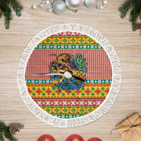 Hawaiian Pineapples Skull Tree Skirt Mele Kalikimaka Palaka Quilt Pattern - Polynesian Pride