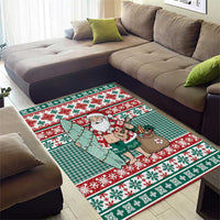 Hawaiian Funny Santa Surf Area Rug Mele Kalikimaka Palaka Quilt Pattern - Polynesian Pride