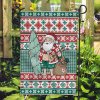 Hawaiian Funny Santa Surf Garden Flag Mele Kalikimaka Palaka Quilt Pattern - Polynesian Pride