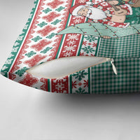 Hawaiian Funny Santa Surf Pillow Cover Mele Kalikimaka Palaka Quilt Pattern - Polynesian Pride