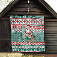 Hawaiian Funny Santa Surf Quilt Mele Kalikimaka Palaka Quilt Pattern - Polynesian Pride