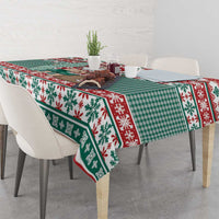 Hawaiian Funny Santa Surf Tablecloth Mele Kalikimaka Palaka Quilt Pattern - Polynesian Pride