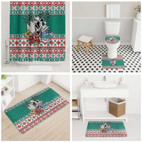 Hawaiian Skull Surfs Bathroom Set Mele Kalikimaka Palaka Quilt Pattern - Polynesian Pride