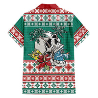Hawaiian Skull Surfs Hawaiian Shirt Mele Kalikimaka Palaka Quilt Pattern - Polynesian Pride