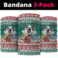 Hawaiian Skull Surfs Neck Gaiter Mele Kalikimaka Palaka Quilt Pattern - Polynesian Pride