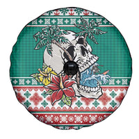 Hawaiian Skull Surfs Spare Tire Cover Mele Kalikimaka Palaka Quilt Pattern - Polynesian Pride