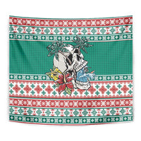 Hawaiian Skull Surfs Tapestry Mele Kalikimaka Palaka Quilt Pattern - Polynesian Pride