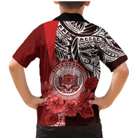 Aloha Vintage Hawaii Tribal Family Matching Mermaid Dress and Hawaiian Shirt Red Style LT9 - Polynesian Pride