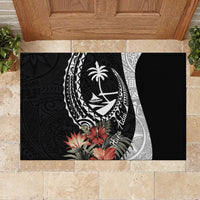 Hafa Adai Guam Rubber Doormat Tropical Flowers with Polynesian Pattern LT9 - Polynesian Pride