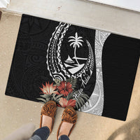 Hafa Adai Guam Rubber Doormat Tropical Flowers with Polynesian Pattern LT9 - Polynesian Pride