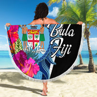 Bula Fiji Vintage Fijian Masi Pattern Beach Blanket Blue Unique LT9 - Polynesian Pride